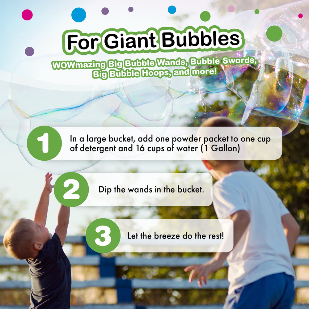 WOWMAZING outdoor family fun with bubble wands and hoops.