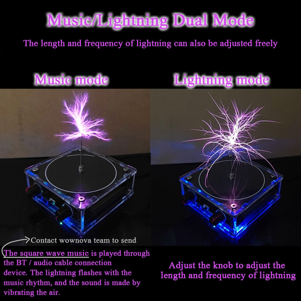 WOWNOVA no grounding setup allows safe, quick start to observe lightning effects