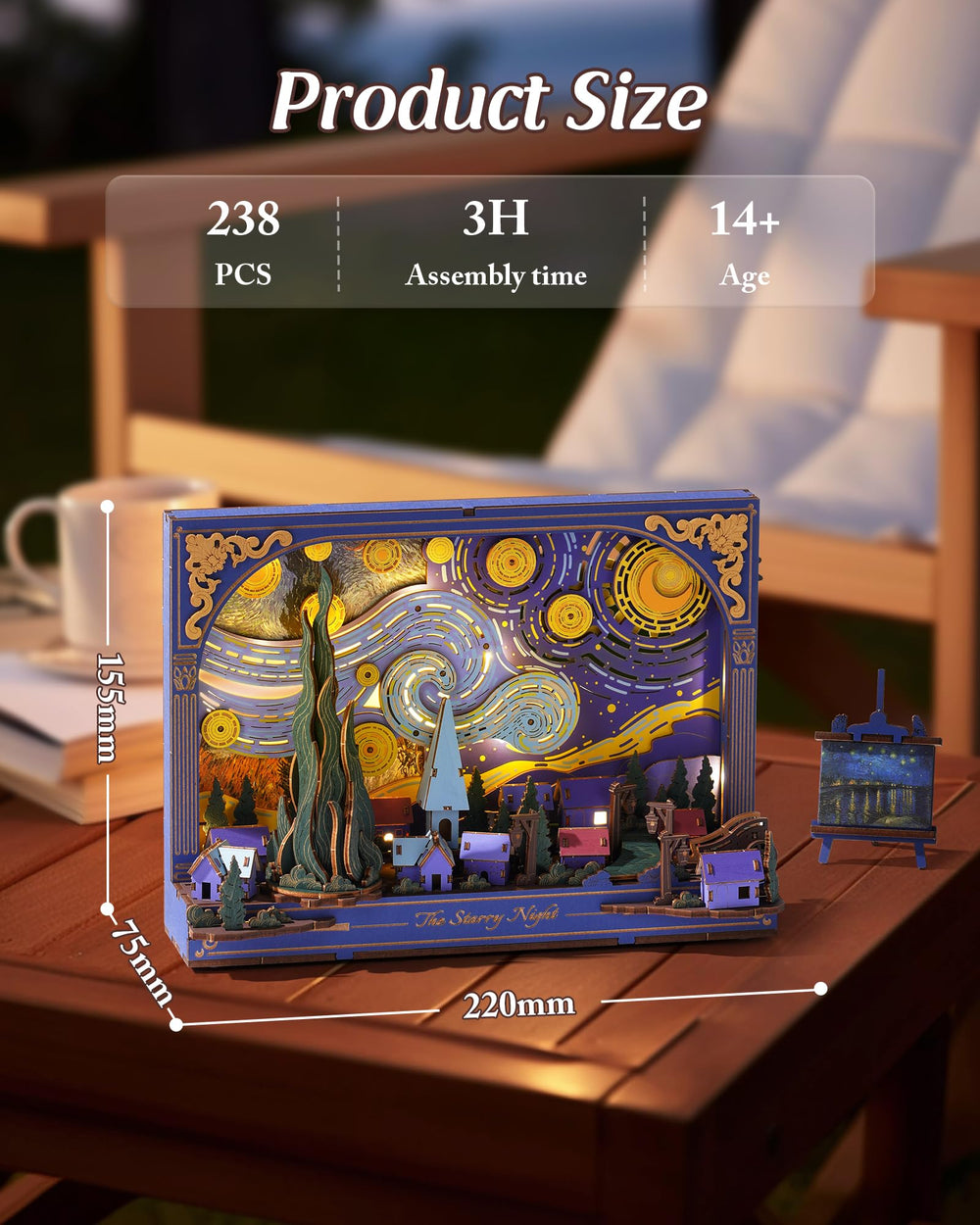 Wowood 3D wall art puzzle ready to display as an elegant centerpiece.