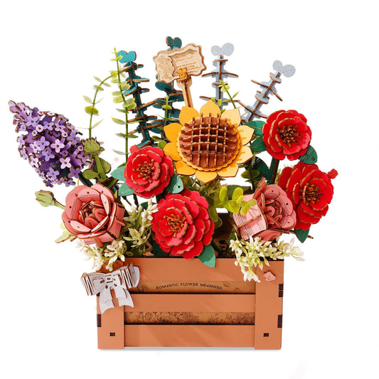 Wowood Bloom Box petals being assembled for a calming DIY decor project.