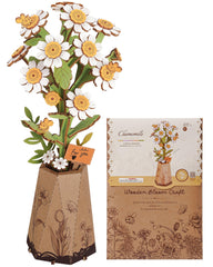 Wowood Chamomile 3D puzzle front view promotes focused building and elegant home display