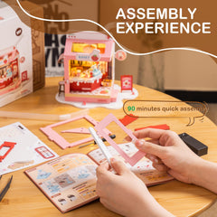 Wowood DIY Mini House Assembly featuring beginner friendly steps for crafting.