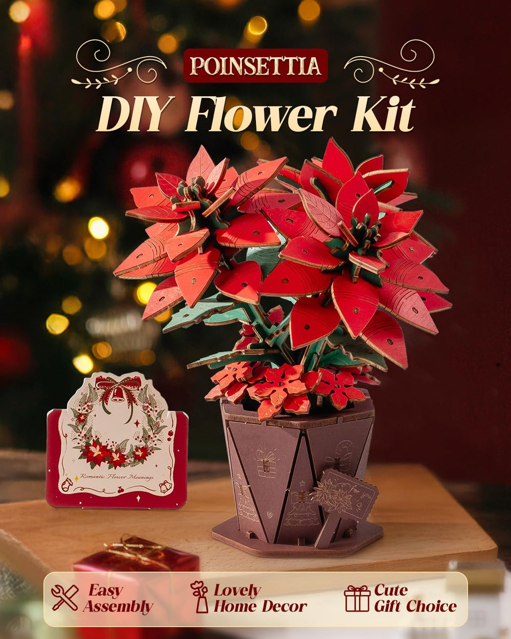 Wowood DIY wooden flowers kit for mindful, relaxing hobbies