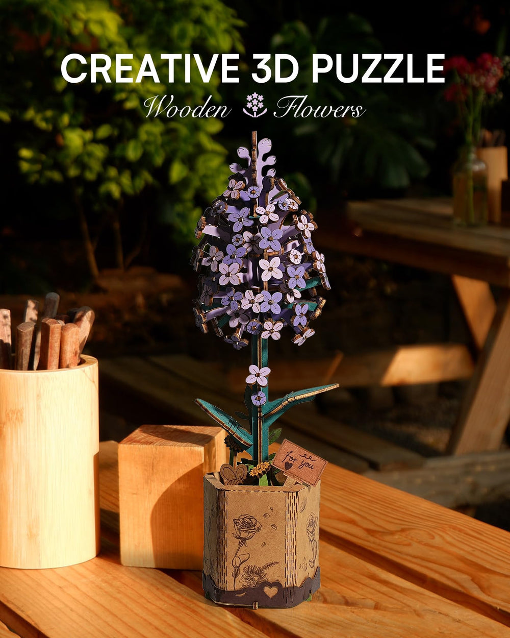 Wowood Lilac puzzle assembly steps guide a relaxing, focused building experience