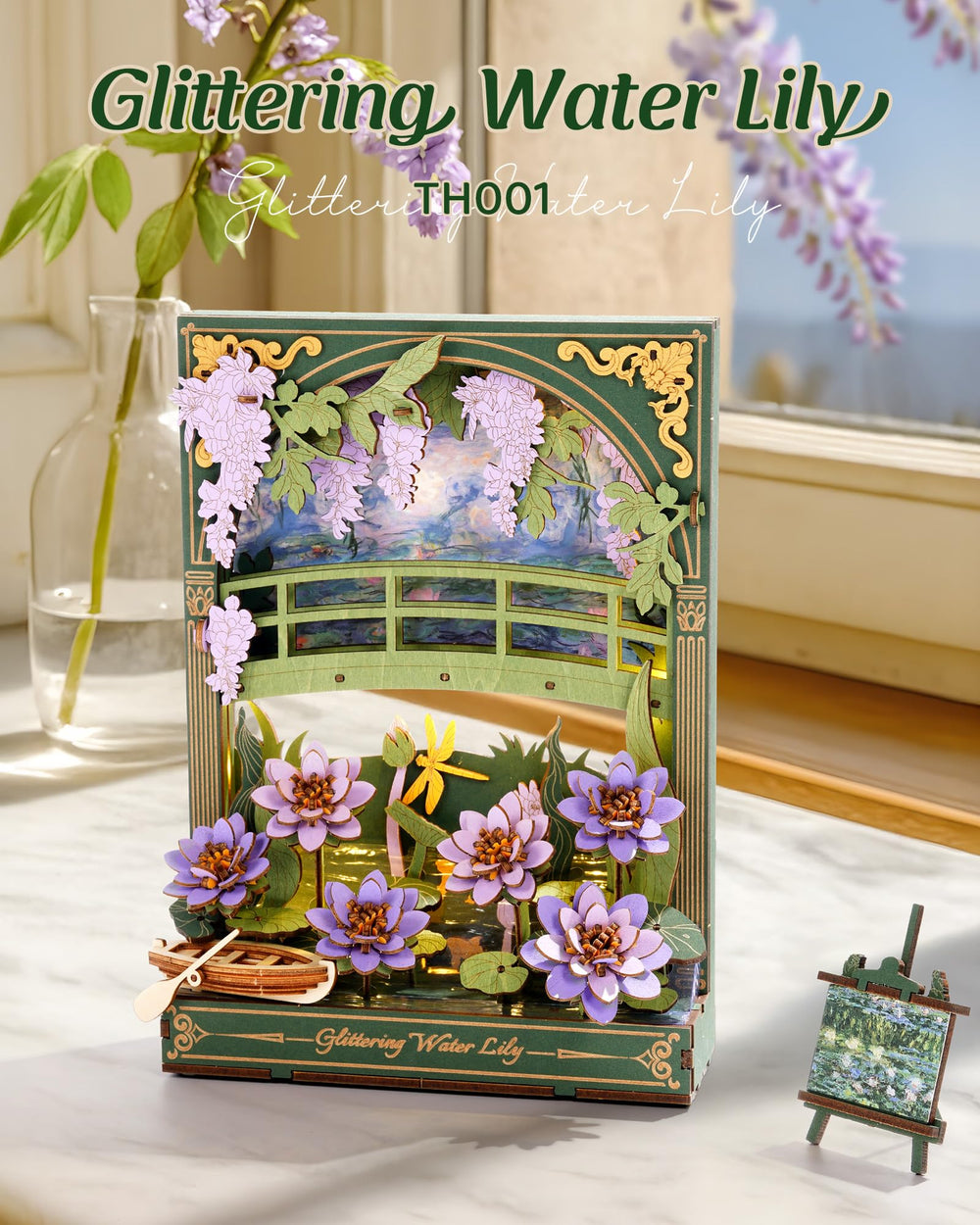 Wowood Monet Water Lily puzzle wall art ready to brighten spaces.