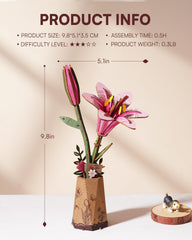 Wowood Pink Lily puzzle pieces - spread for a satisfying build.