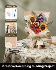 Wowood red camellia 3D puzzle bouquet with elegant petals for gifting decor.