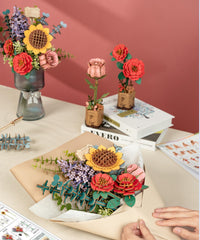 Wowood sunflower 3D puzzle petal detail for realistic look.