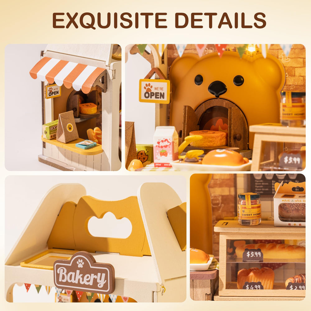 Wowood Teddy's Breadbox in dollhouse scene—charming home décor vignette.
