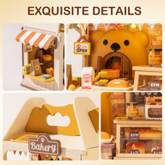 Wowood Teddy's Breadbox in dollhouse scene—charming home décor vignette.