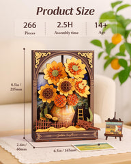 Wowood Van Gogh-inspired sunflower display ideal for wall art.