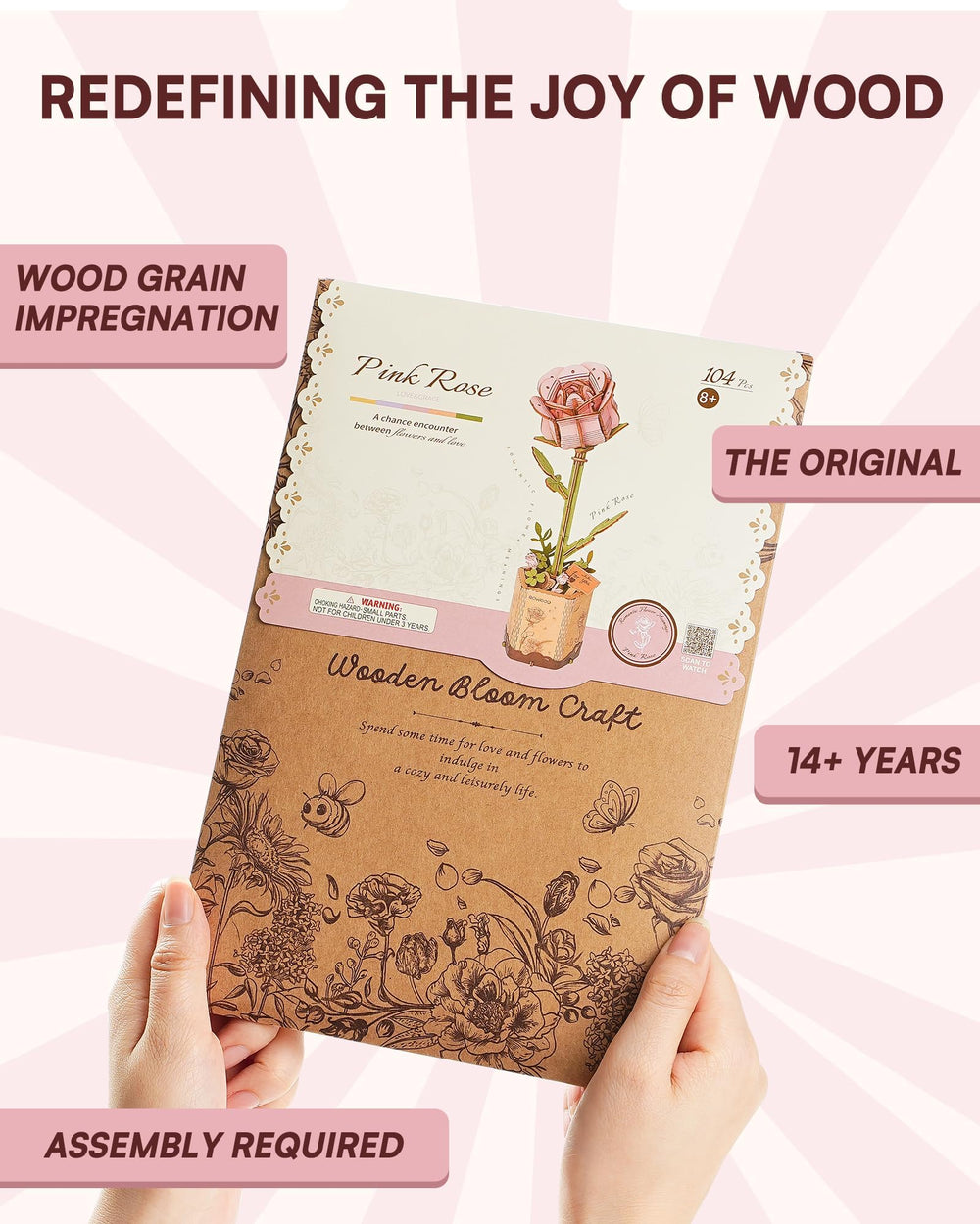 Wowood wood grain texture detail emphasizing natural materials and craftsmanship