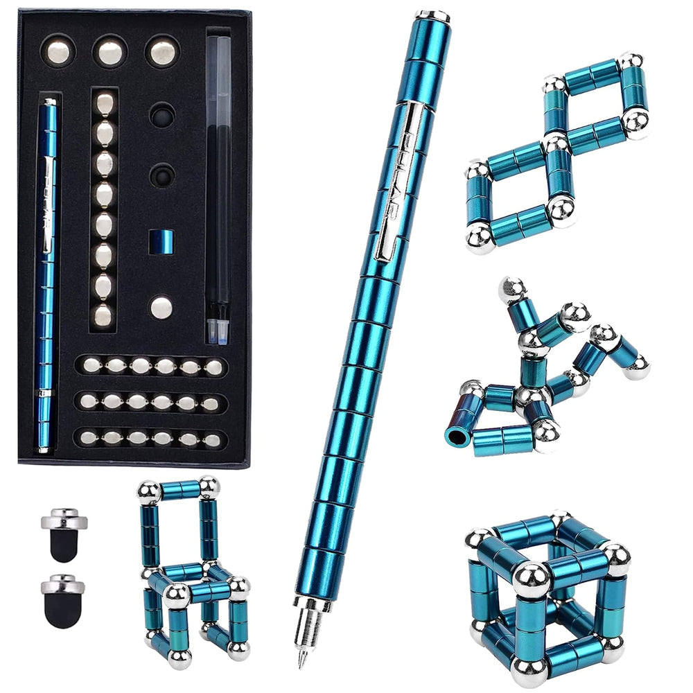 WQWQUU fidget pen blue front view for focused work and stress relief