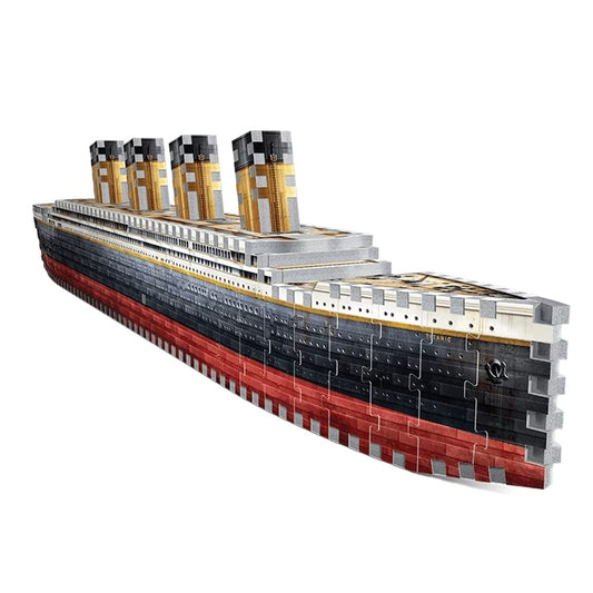 Wrebbit 3D Titanic puzzle front view, perfect for home display and maritime history fans.