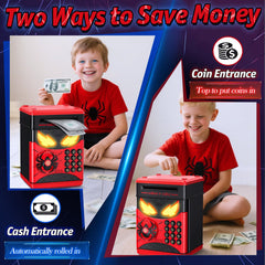 Wrystte Spider Piggy Bank interactive-leds provide color feedback.