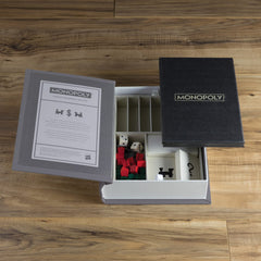 WS Game Company Monopoly banker's tray inside keeps money organized.