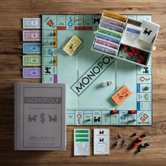 WS Game Company Monopoly foldable board opened to full play size for sessions.