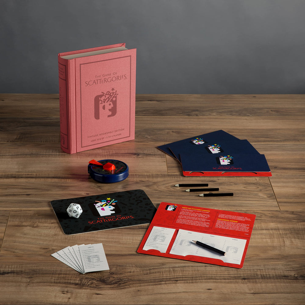 WS Game Company Scattergories linen wrap texture highlights premium look and durability.