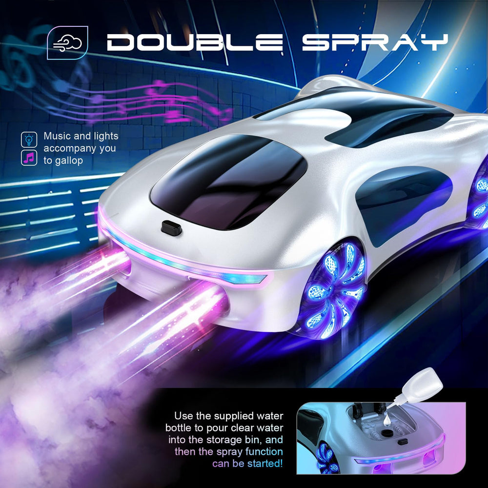 WSHIMIN RC car glow and spray effects enhance stunt visuals.