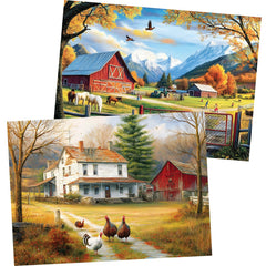 WSCXSC autumn farm puzzle 300pc with vibrant colors for immersive solving.