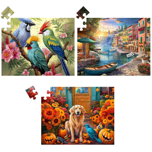 WSCXSC dog-themed 48-piece puzzle for seniors' engaging activity