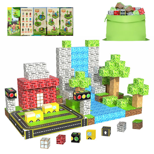WSHIMIN magnetic building blocks spread for creative play and fine motor development