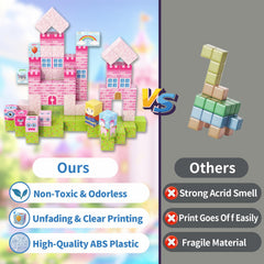 WSHIMIN safe blocks highlight rounded edges and child-friendly magnets for worry-free play.
