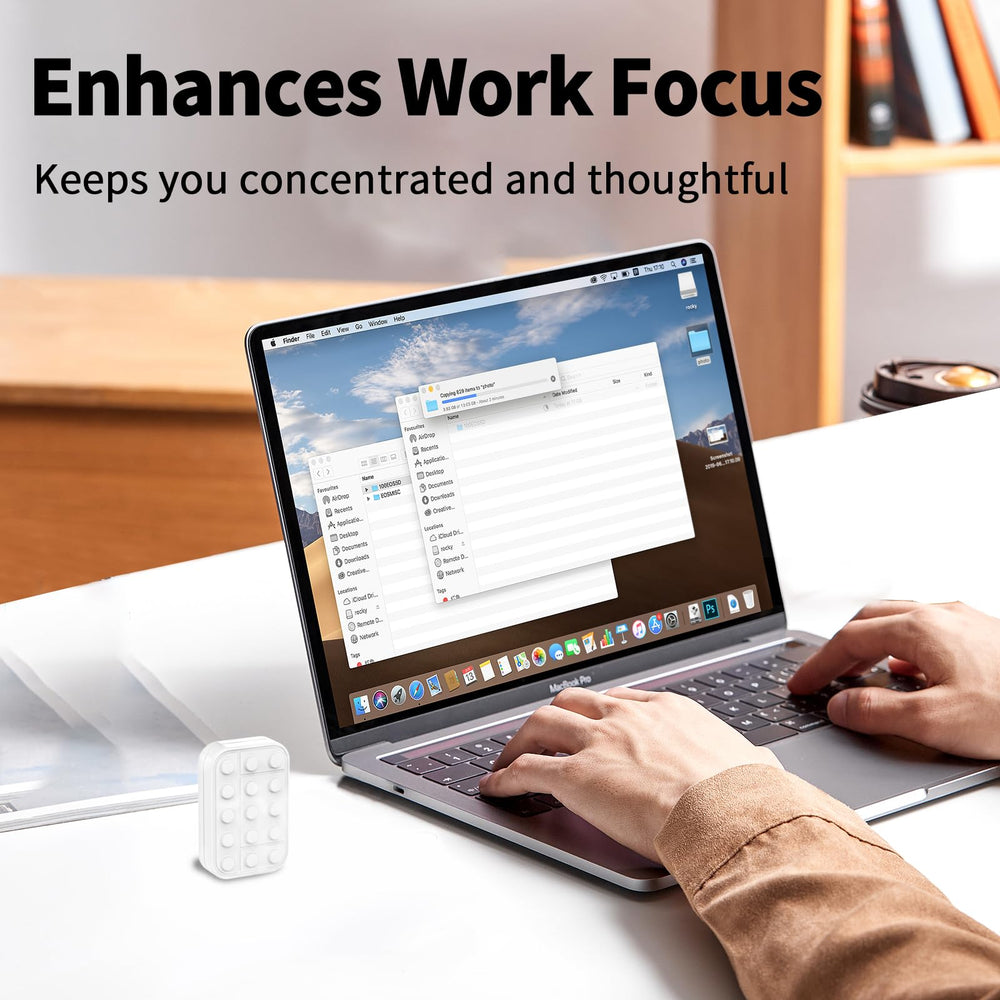 WSHWXY matte white EDC fidget for adults, portable desk companion.