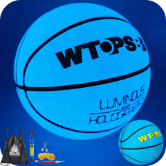 WTOPSBO glow basketball in blue glowing mode for vibrant night play