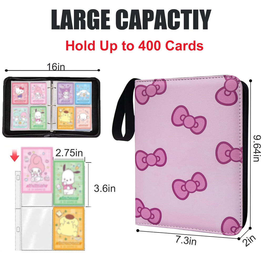 wtvidas pink card binder 4-pocket layout for double-sided card storage