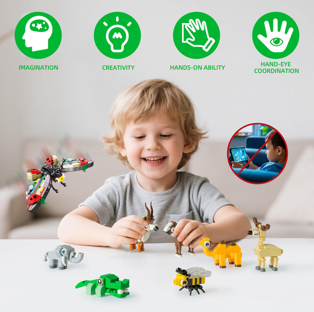 WuNian elephant building blocks set supports problem solving and spatial skills.