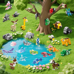 WuNian panda building blocks set inspires storytelling and color matching.