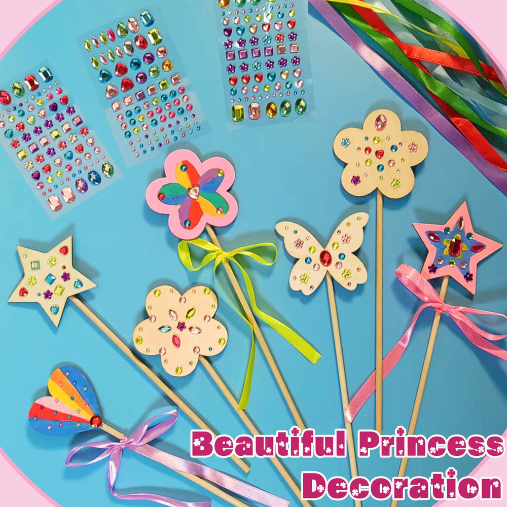 WUBOMJIO Princess Fairy Wands Kit heart wand shapes for cute DIY crafts