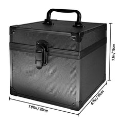 Front view highlights push-lock closure and sturdy construction.