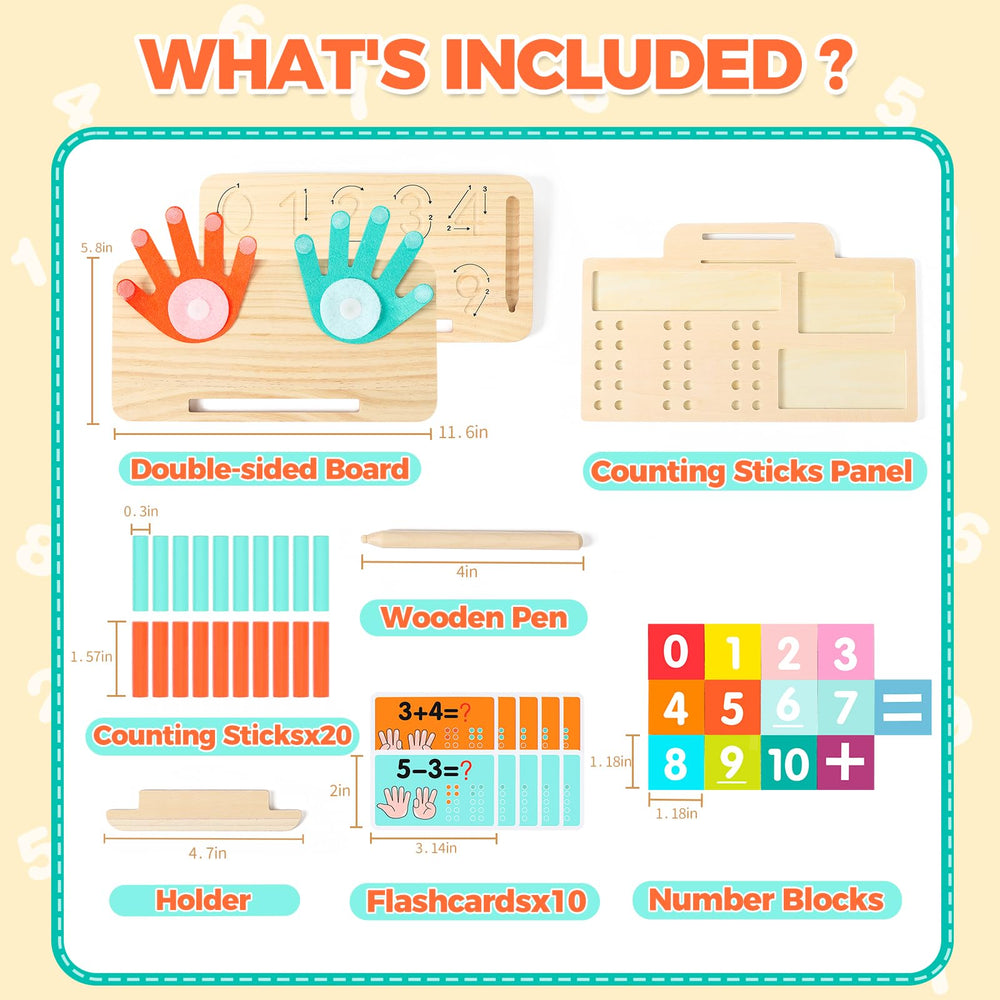 WudBudz wooden pen for practicing numbers on the board.