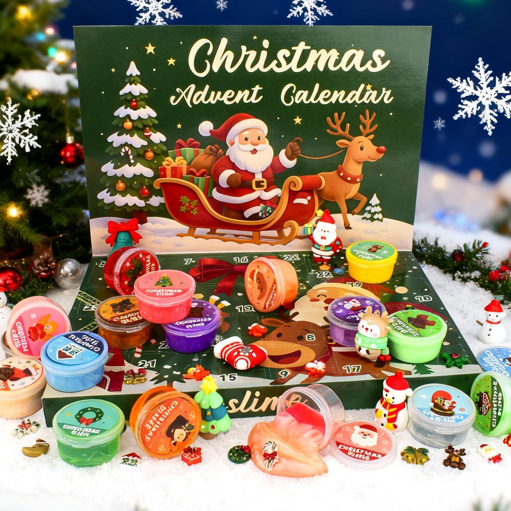WUJYLY Christmas Slime Kit colors display vibrant hues for creative play