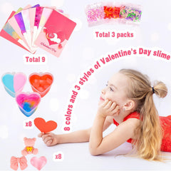WUJYLY heart-containers rainbow slime highlights soft texture and mess-free play.
