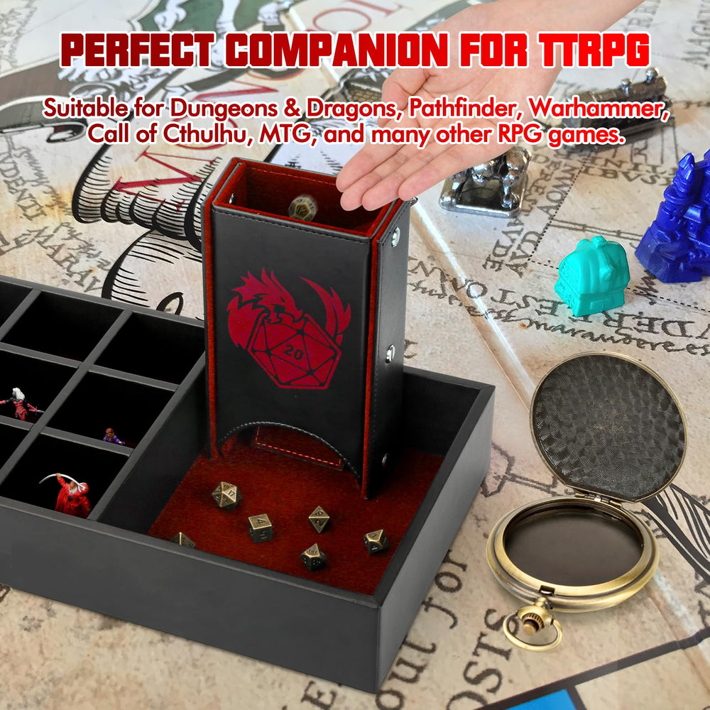 Wunhunew DND dice roller lid used as a separate tray during play