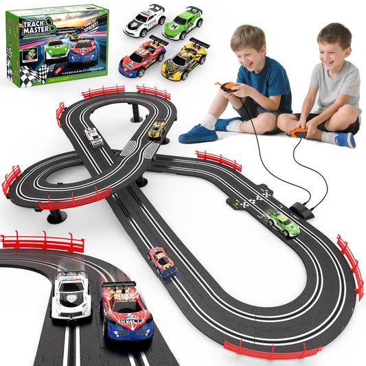 Wupuaait 3-in-1 slot car track set overview for immersive family racing fun.