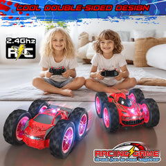 Wupuaait RC stunt car with two-sided design for double the action