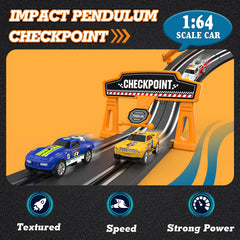 Wupuaait slot car track circular loop adds dramatic lap progression.