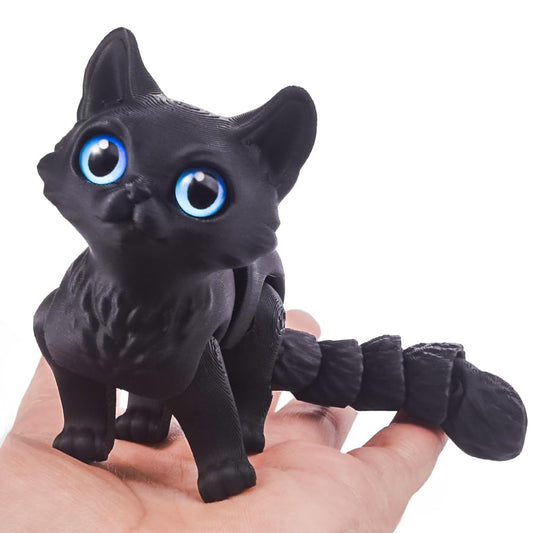 WUQIREN cat 3D printed desktop decor with dreamy colors for desk ambiance.