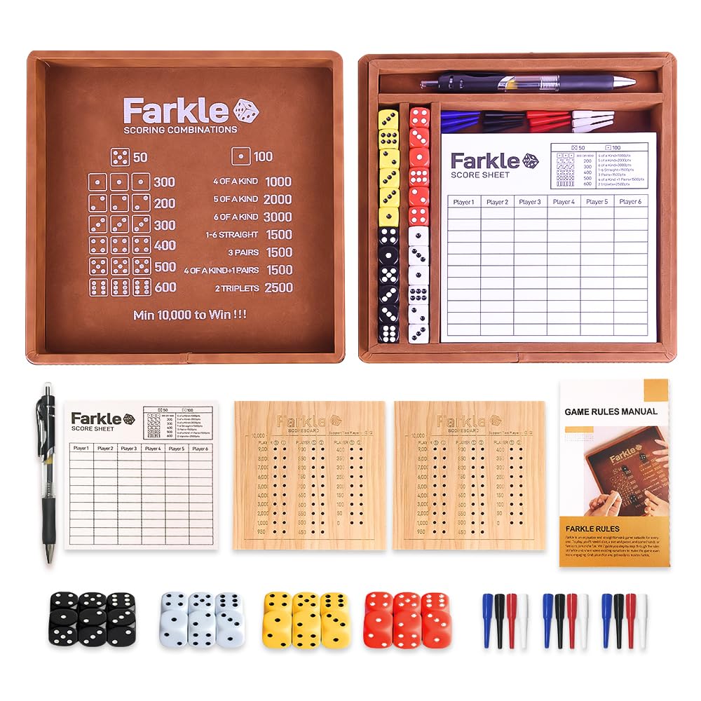 WUQIREN Farkle dice tray close-up with premium PU leather for durable game nights