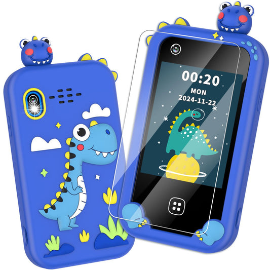 Wuszhor Kids Smart Phone blue front view for early learning and play