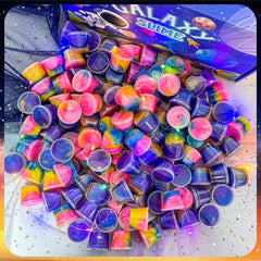 WUHUANIU mini slime cups with colorful swirls provide tactile fun and motor practice.