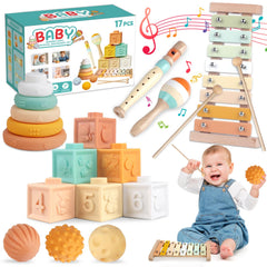 Wuzhineisn 6-in-1 baby toy blocks boost shape recognition and hand-eye coordination.