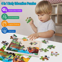 Wuzhineisn farm puzzle wooden – promotes fine motor skills with bright farm life.