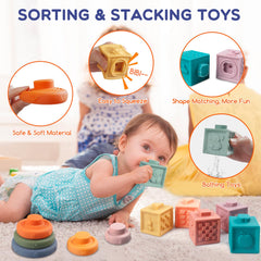 Wuzhineisn wooden sorting puzzle helps shape and color recognition through sorting