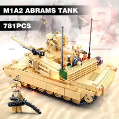 WW2 Army Tank M1A2 kit showing movable tracks for dynamic play.