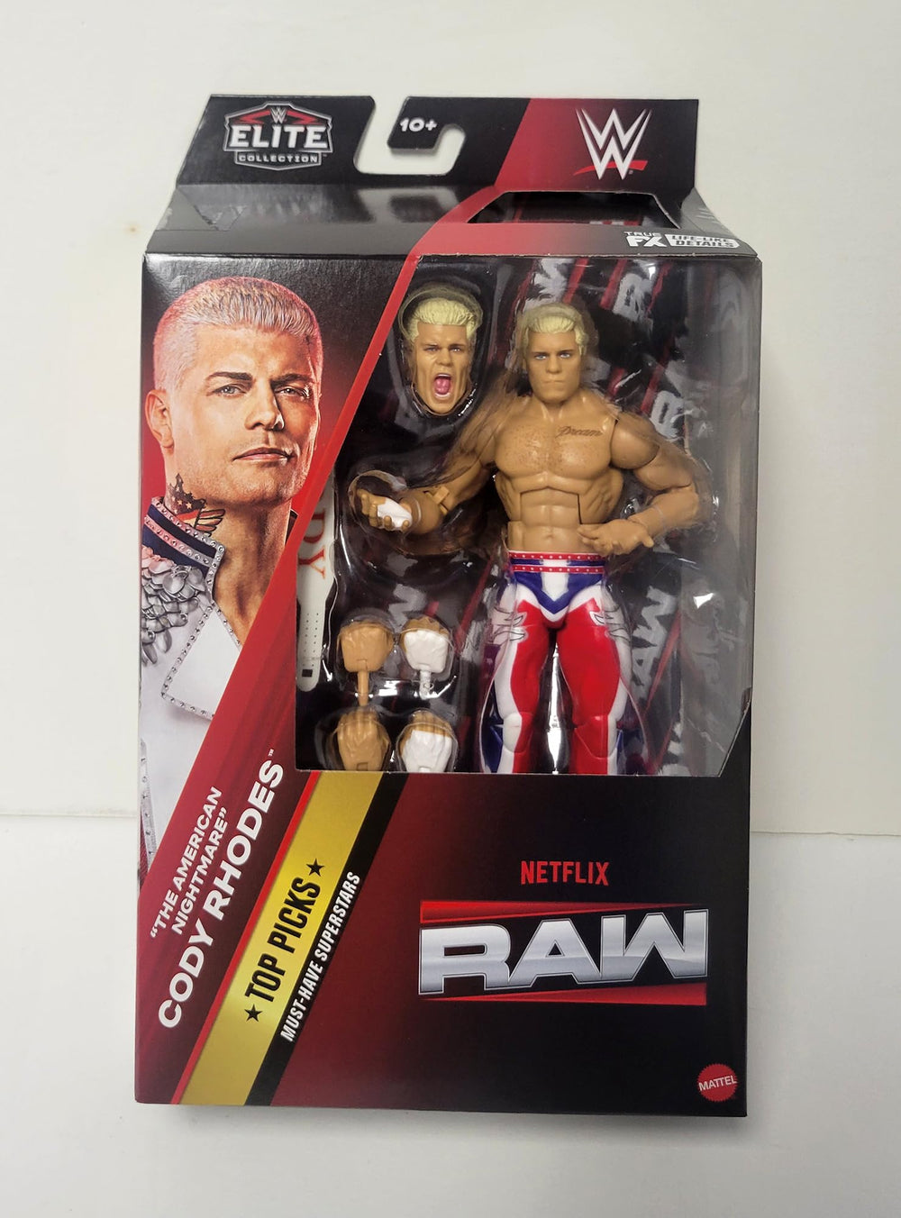 WWE Cody Rhodes Elite Top Picks 2025 Wave 4 packaging front view for display.